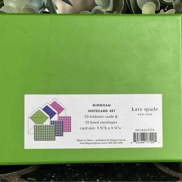 Kate Spade Gingham Notecard Set - Picture 2 of 2